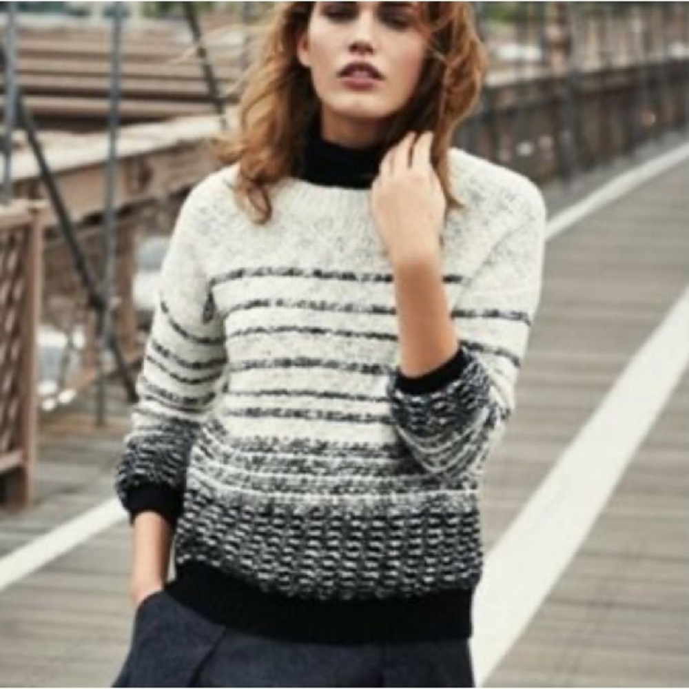 Vince fine wool thick striped sweater XXS